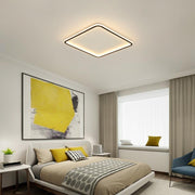 LED square ceiling light installed in a modern bedroom