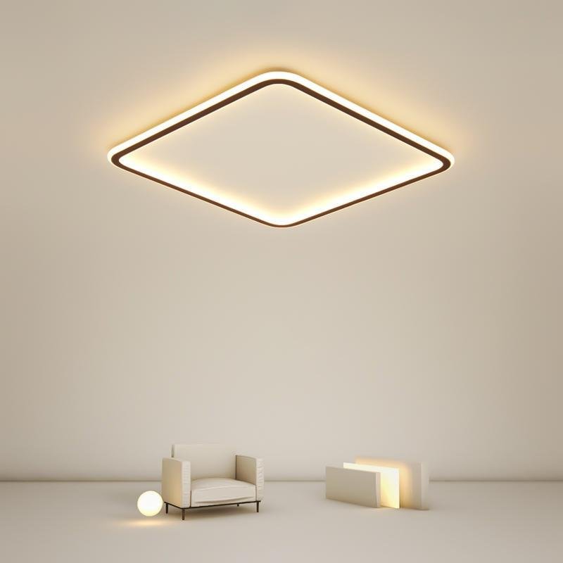 Square LED ceiling light emitting warm white ambient lighting