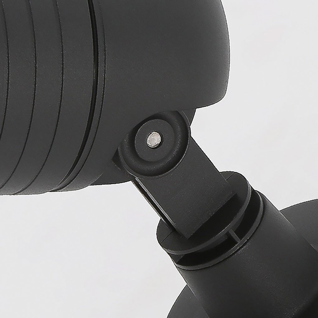 Detail of LED landscape spot lights adjustable joint, allowing precise aiming for landscape and architectural lighting.