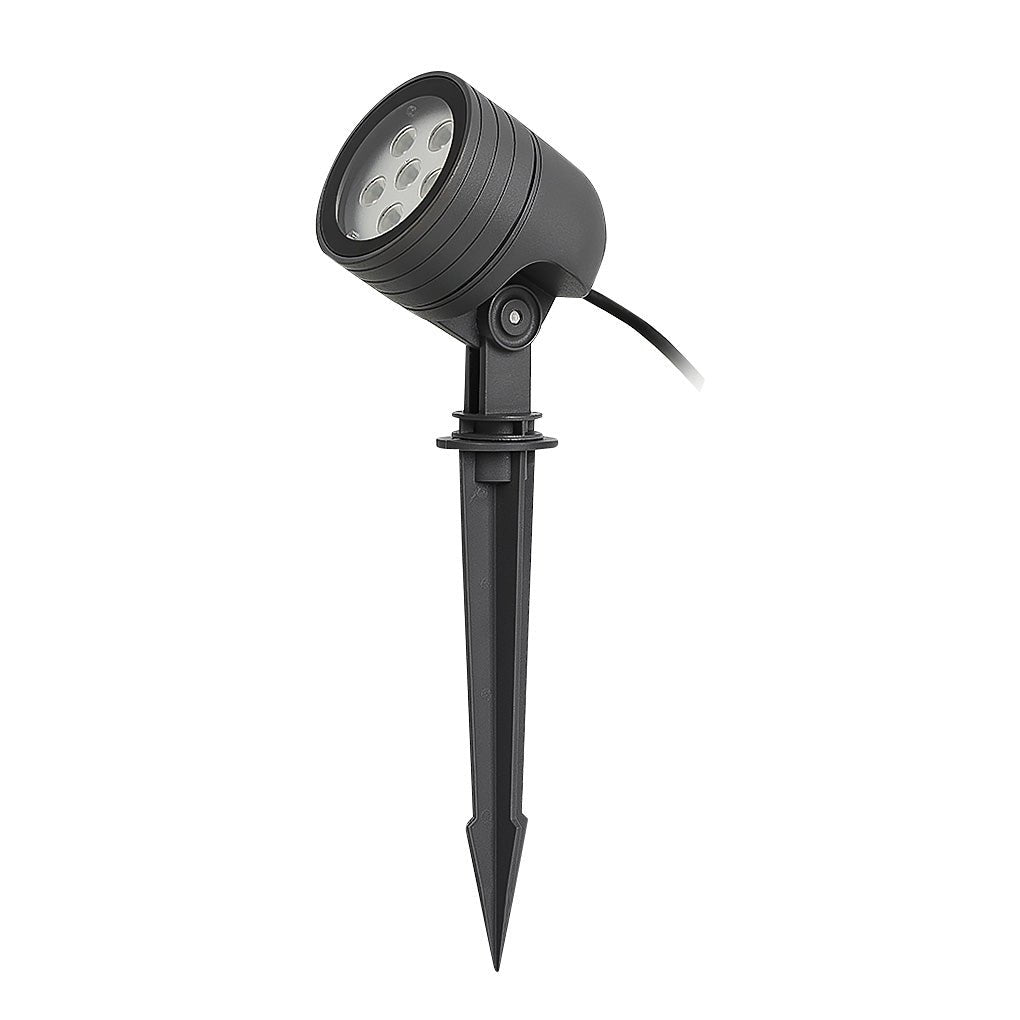 LED landscape spot lights product lineup showing multiple mounting styles, including spike and base configurations.