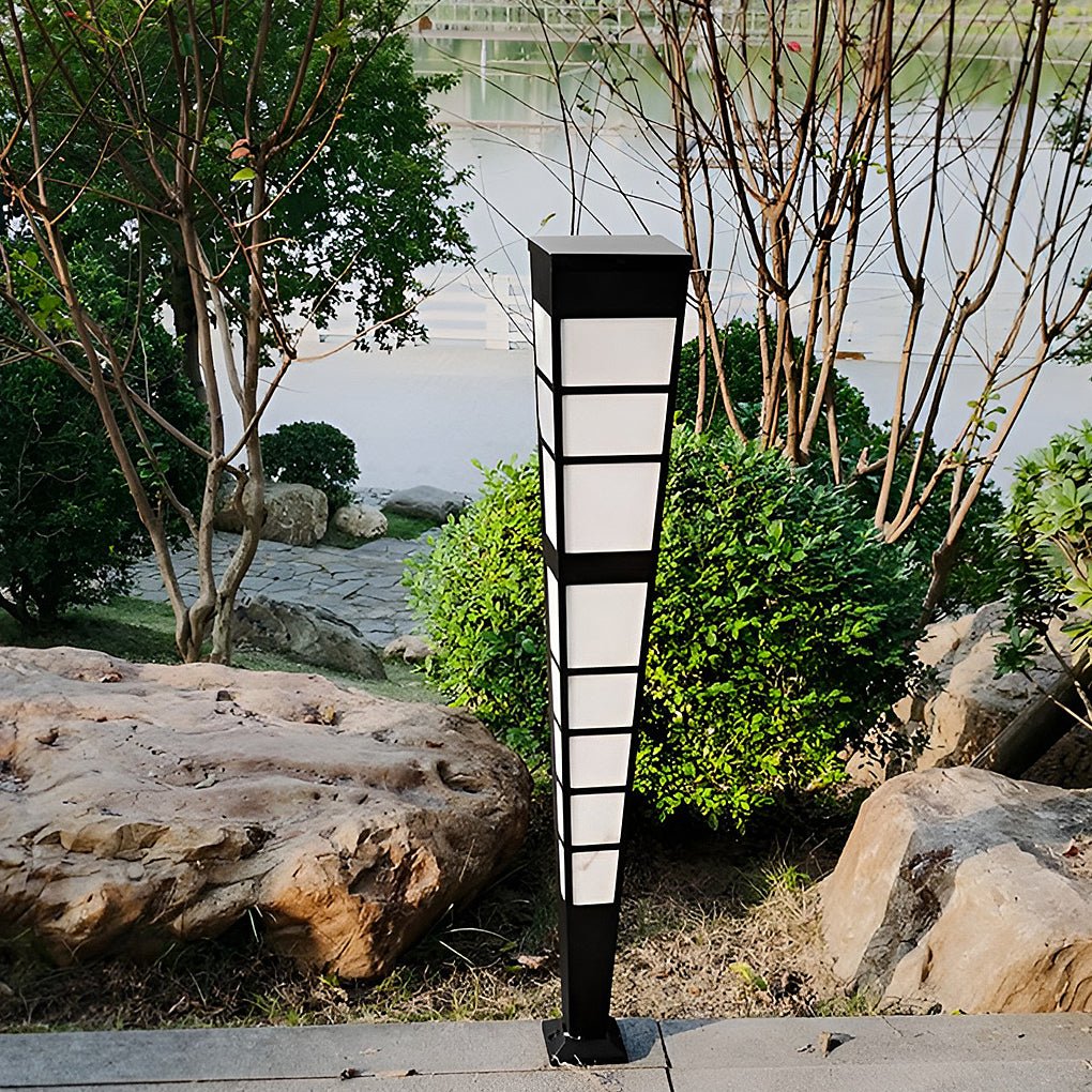 Modern Stainless Steel Outdoor Post Light with Imitation Marble Shade