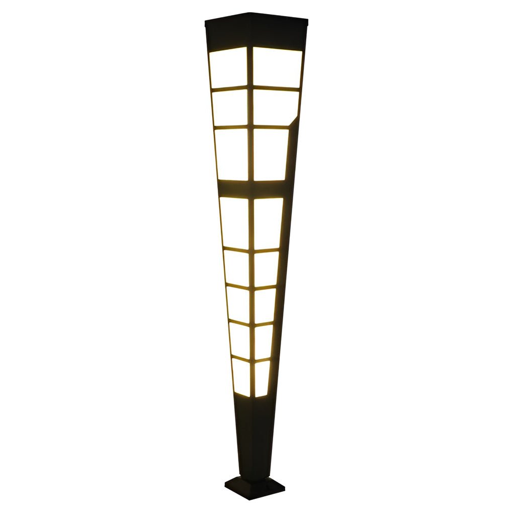 Modern Stainless Steel Outdoor Post Light with Imitation Marble Shade