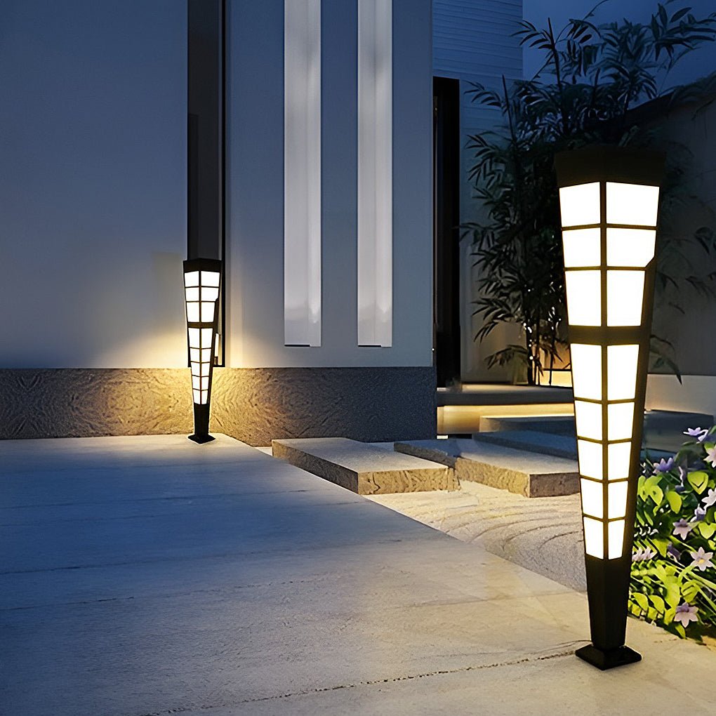 Modern Stainless Steel Outdoor Post Light with Imitation Marble Shade