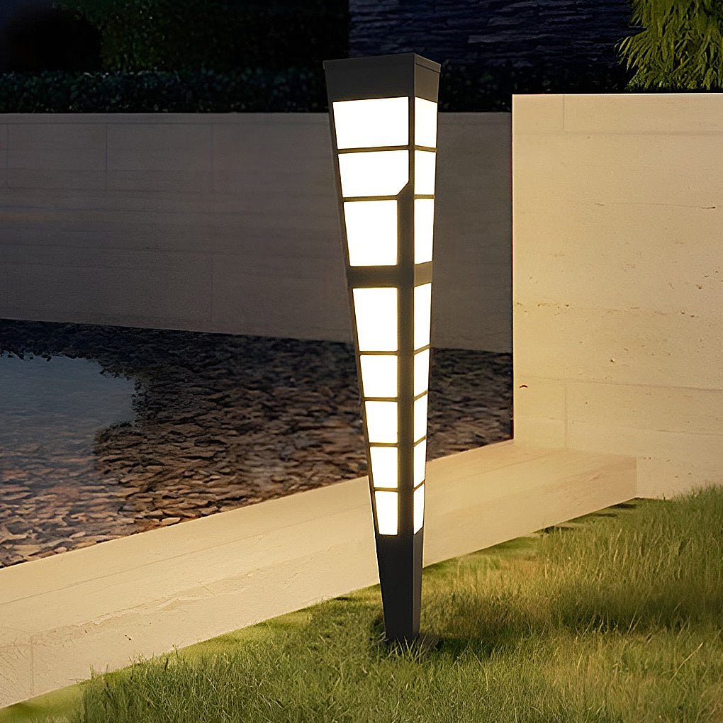 Modern Stainless Steel Outdoor Post Light with Imitation Marble Shade