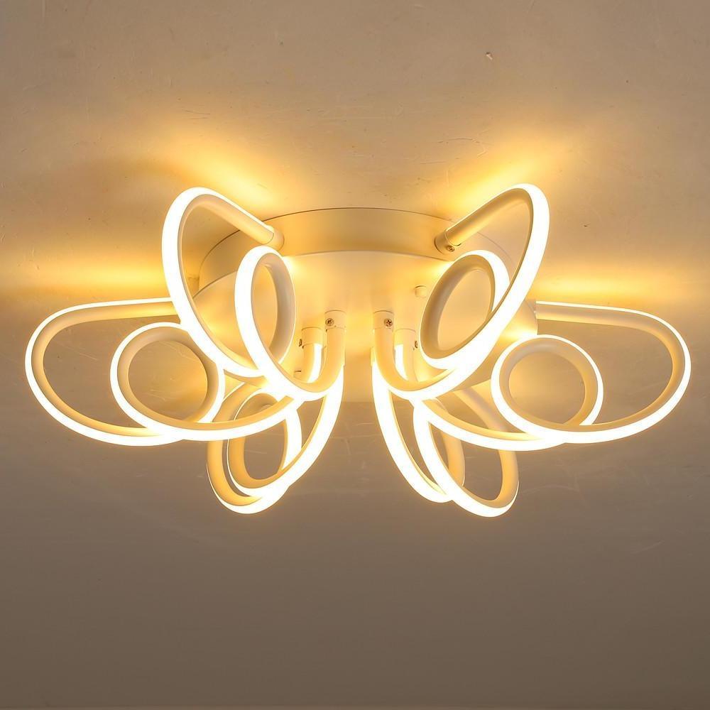 22'' LED 1-Light LED New Design Creative Flush Mount Lights Modern LED Metal Silica gel Geometrical Circle Dimmable Ceiling Lights