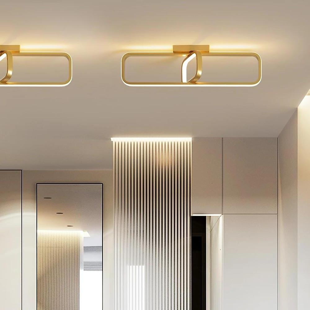 31'' LED 1-Light Geometric Shapes Dimmable Flush Mount Lights Modern LED Metal Acrylic Ceiling Lights-dazuma