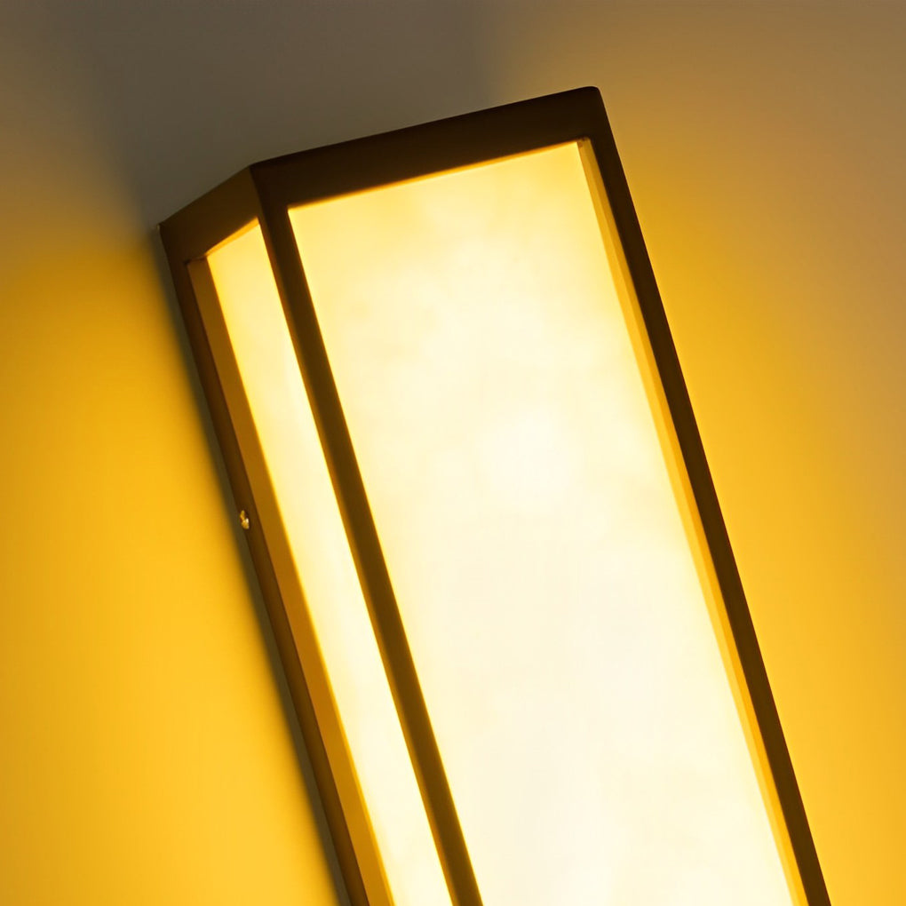 Lightbox wall lamp in black, front view of the minimalist design.