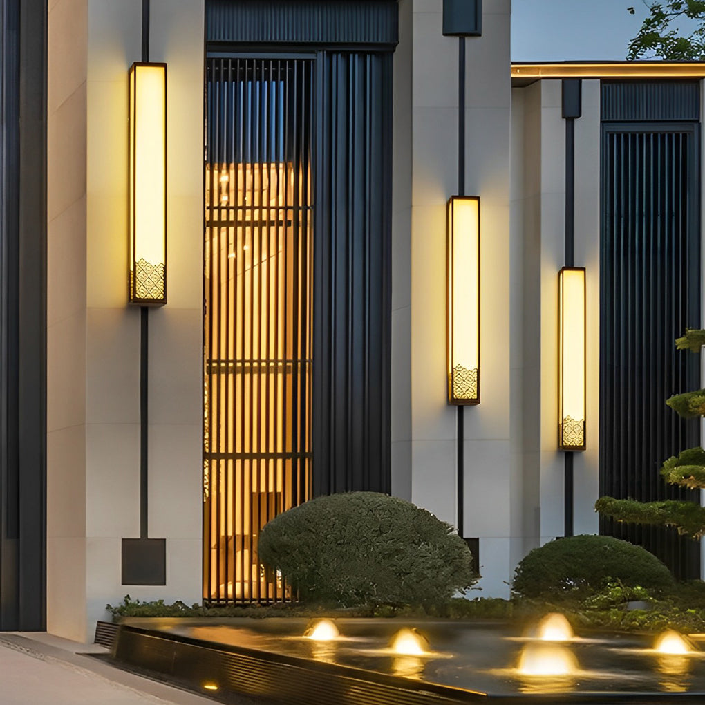 Lightbox wall lamp displayed on a white wall, showcasing modern design.