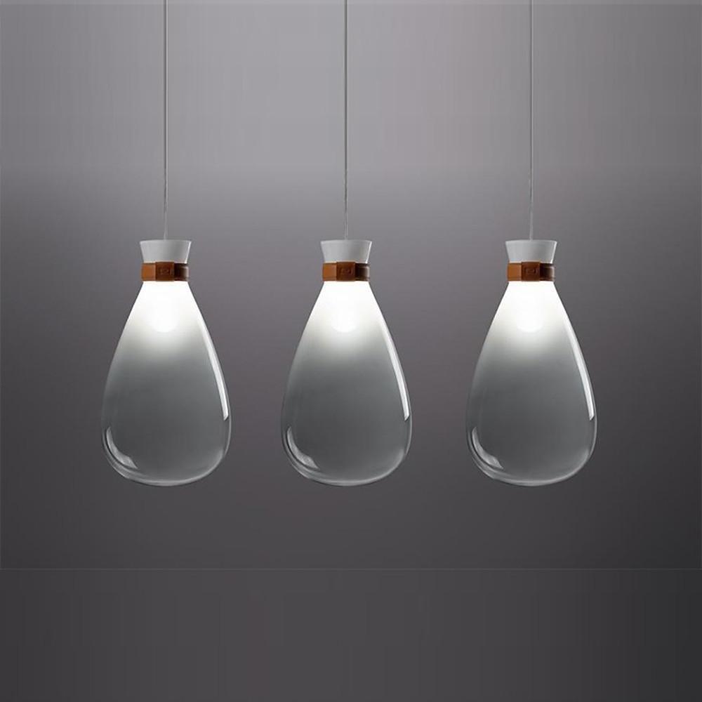 7'' LED 1-Light Single Design Pendant Light Nordic Style Glass Metal Island Lights