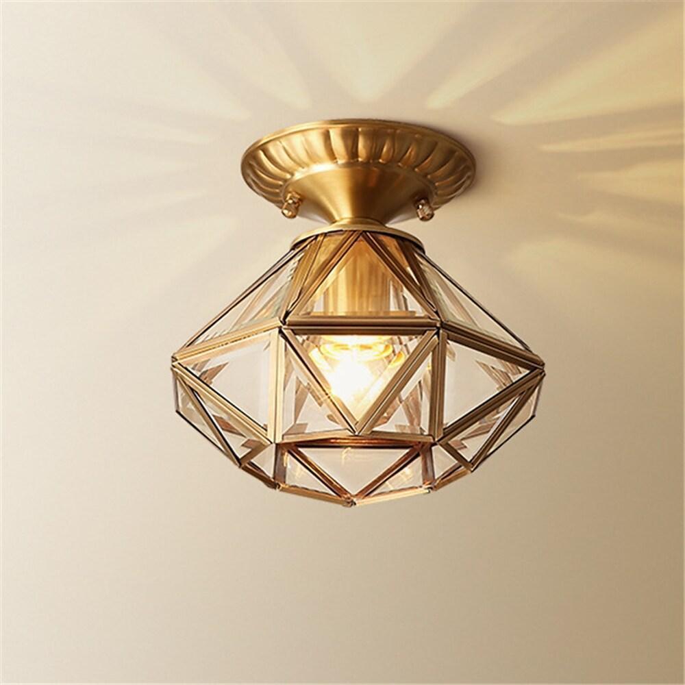 9'' Incandescent LED 1-Light Adorable Flush Mount Lights Vintage Metal Glass Ceiling Lights-dazuma