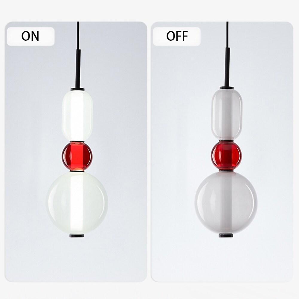 6'' LED 1-Light Single Design Pendant Light Nordic Style Modern Glass Metal Pendant Lights-dazuma