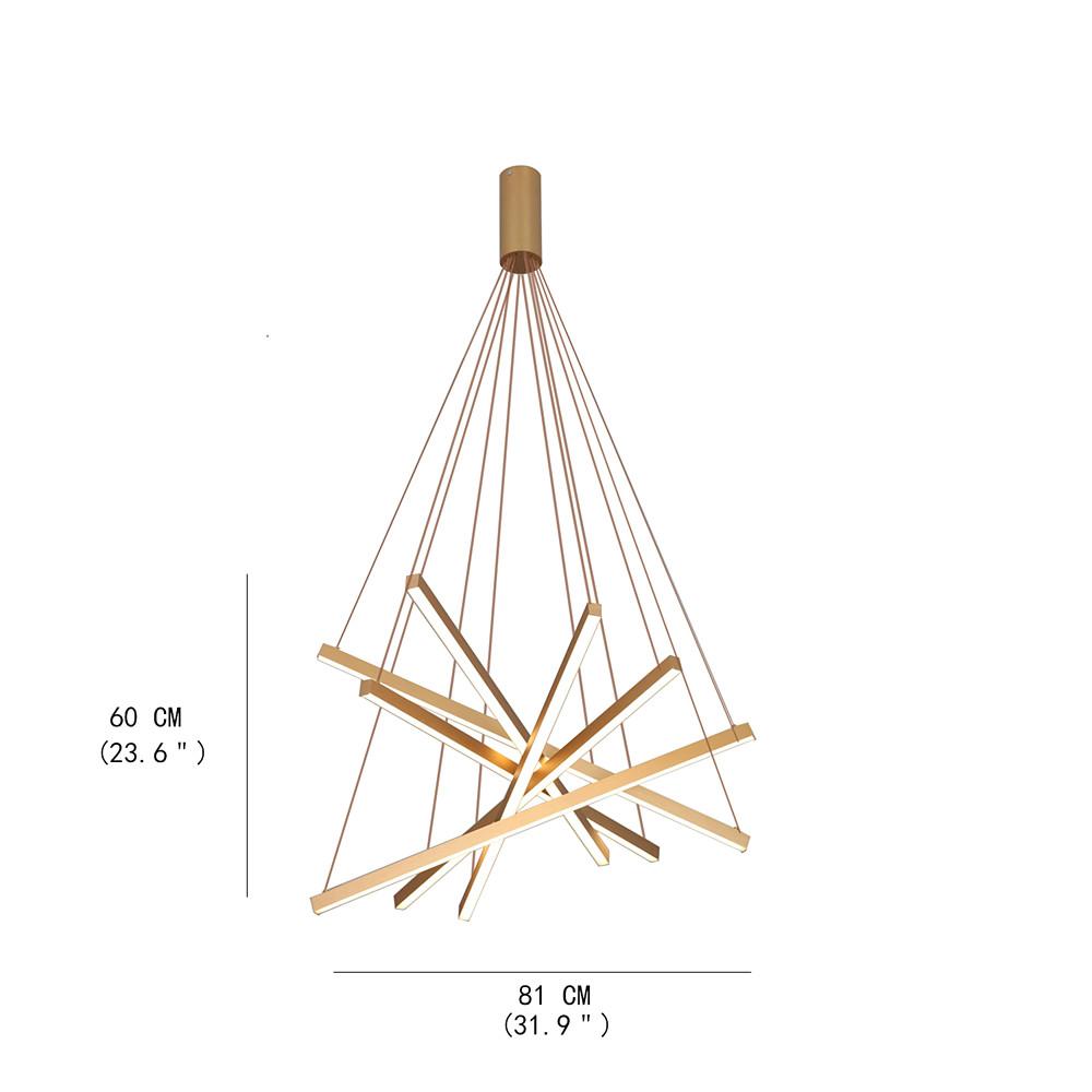 6 - light Cluster Design Multiple Sticks LED Modern Pendant Lighting