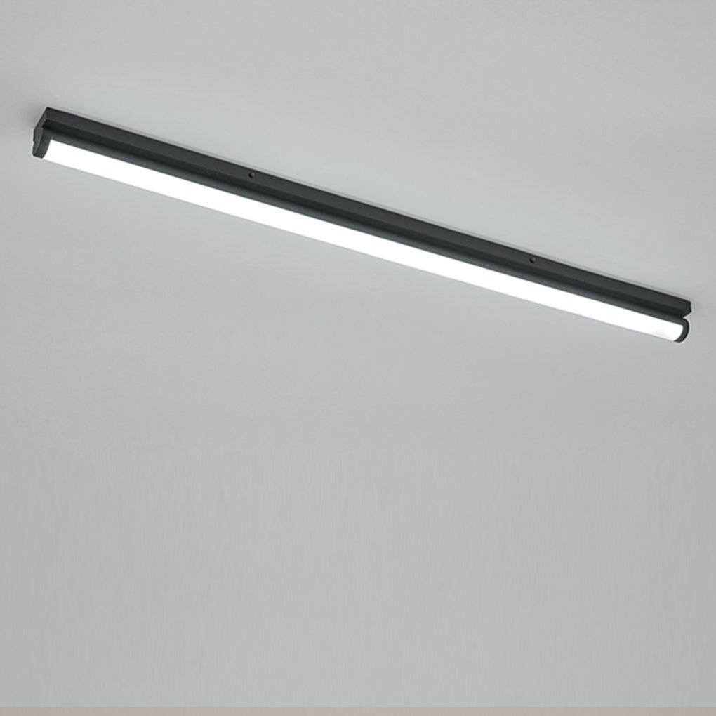 Close-up of long strip ceiling light showcasing its sleek and modern design.