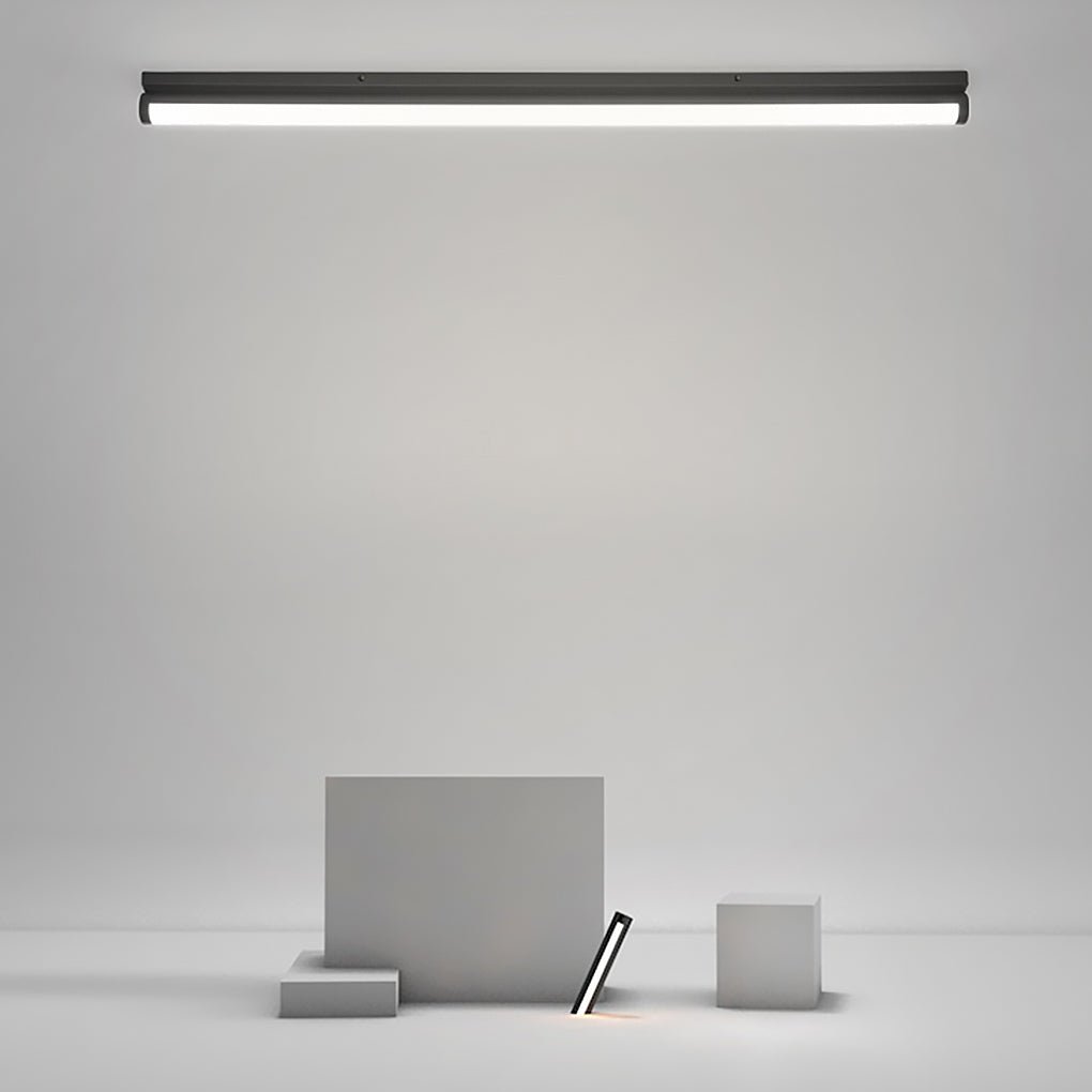 Long strip ceiling light with a minimalist design, providing soft illumination.