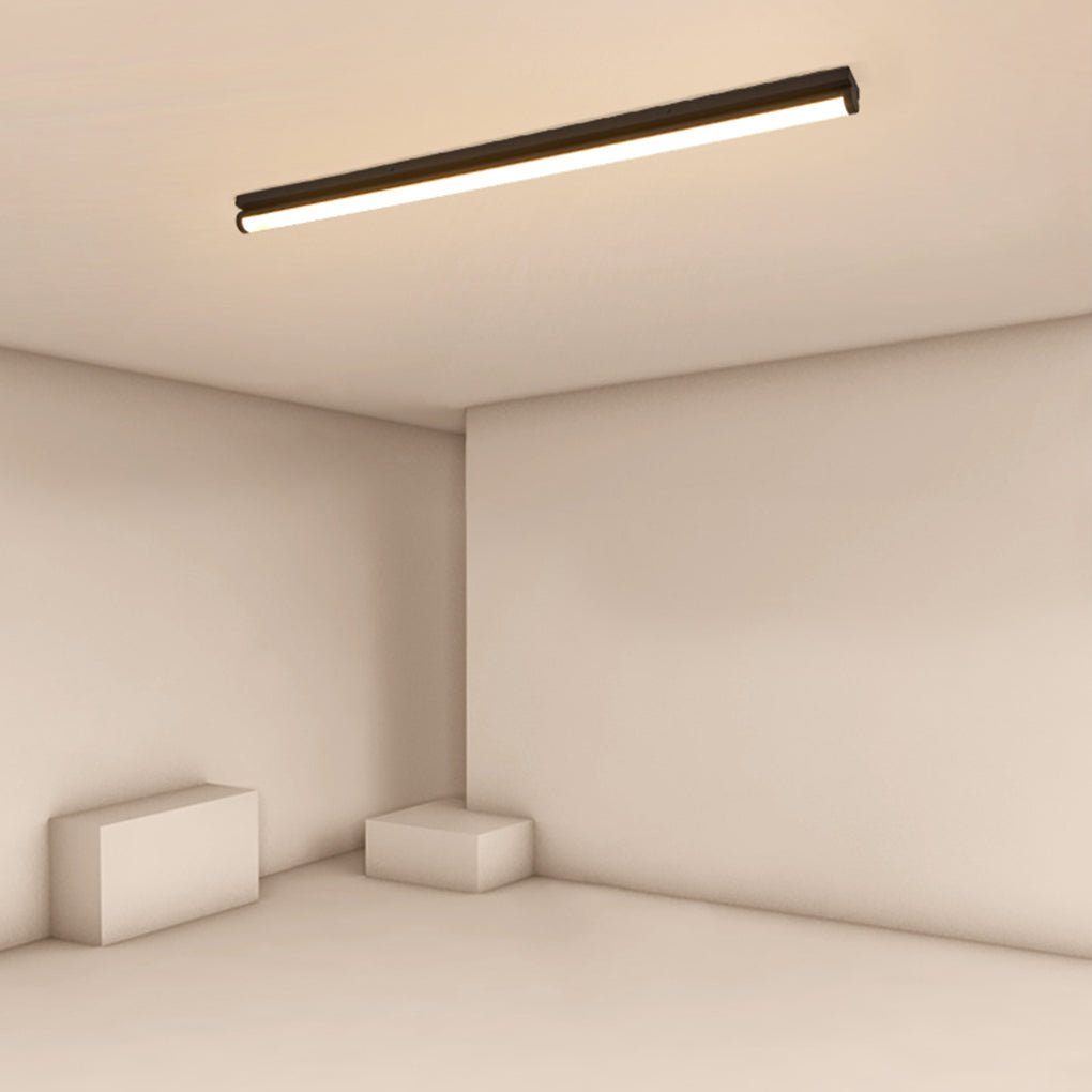 Long strip ceiling light with a sleek design, enhancing a modern interior.