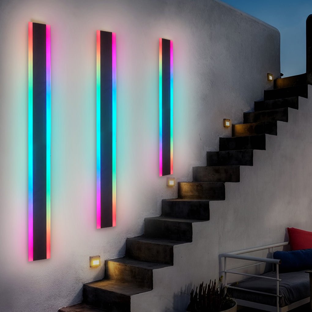 Long Strip Waterproof LED RGB Multi Color Modern Outdoor Sconces - Dazuma