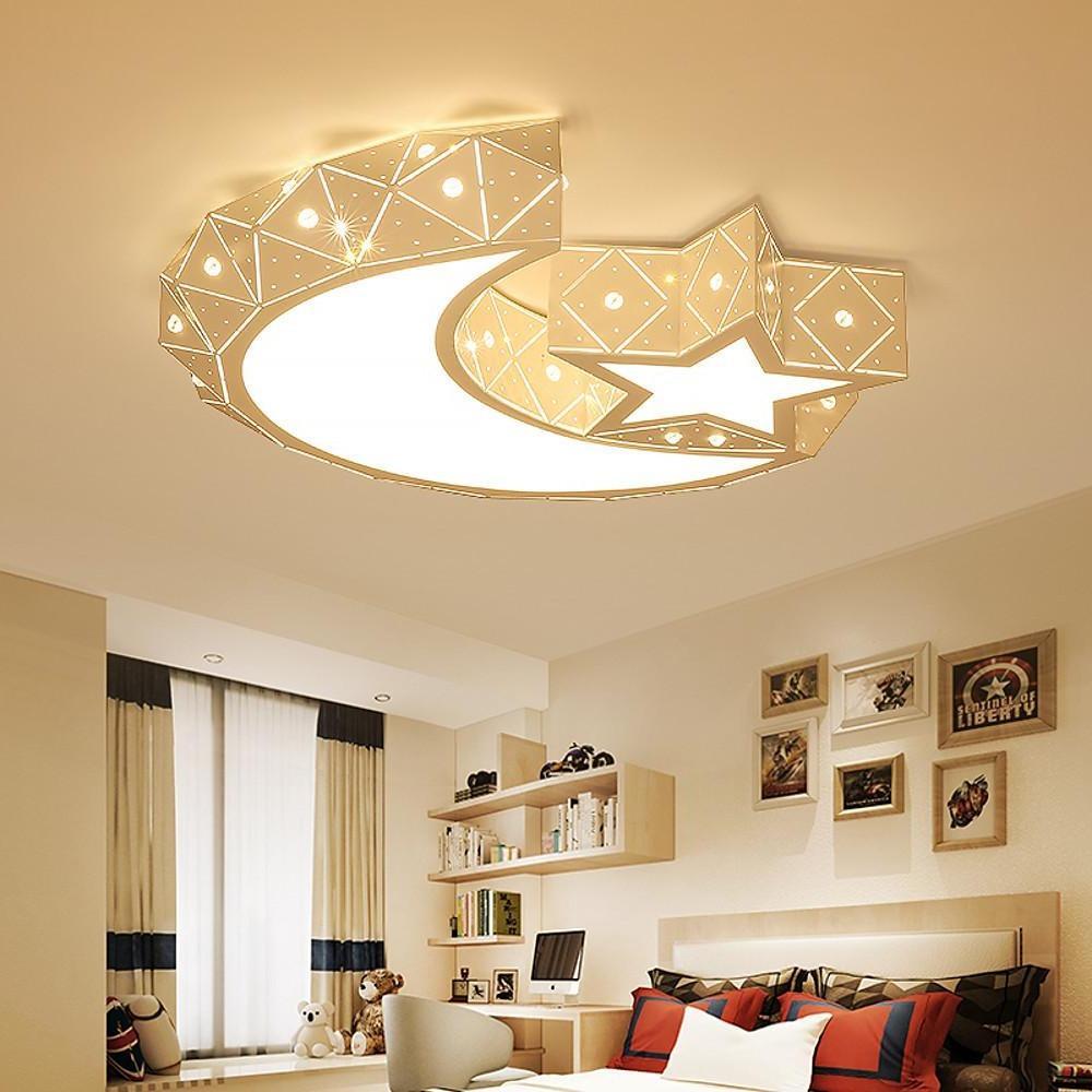 Moon Star Shaped LED Modern Ceiling Lights Flush Mount Lighting Hanging ...