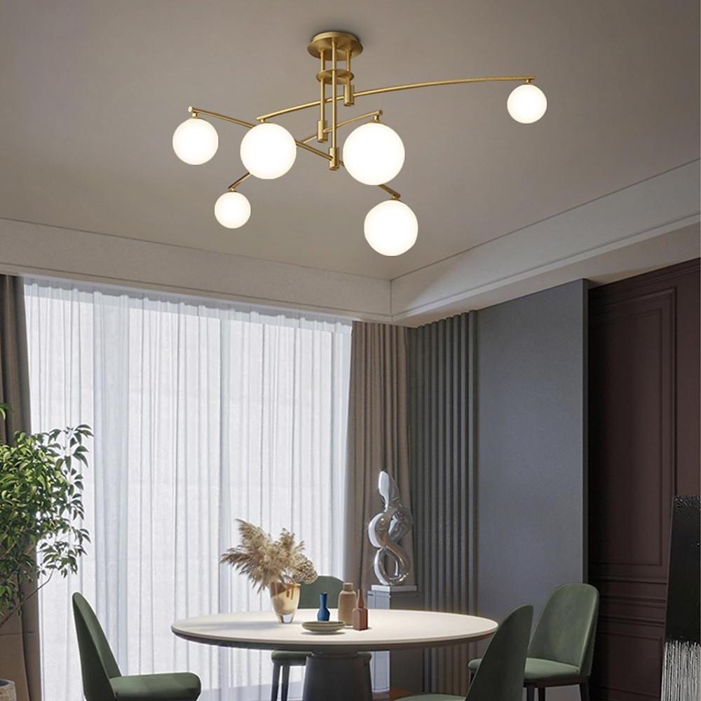 47'' LED 9-Light 6-Light 5-Light Line Design Chandelier Modern Copper Glass Metal Island Ceiling Lights-dazuma