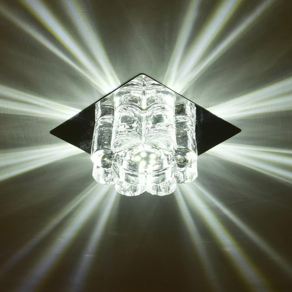 4'' LED 1-Light Geometric Shapes Flush Mount Lights Modern LED Metal Crystal Flush Mounts Semi Flush Mounts