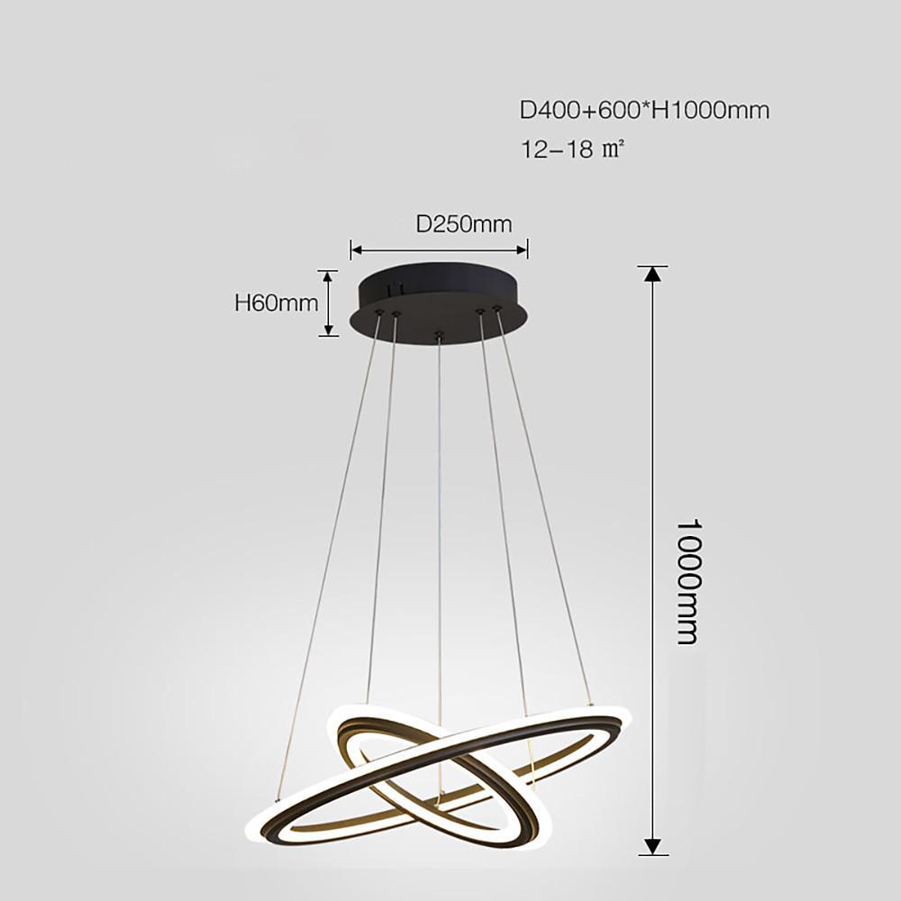 20'' LED 2-Light Single Design Pendant Light Nordic Style LED Acrylic Aluminum Pendant Lights-dazuma