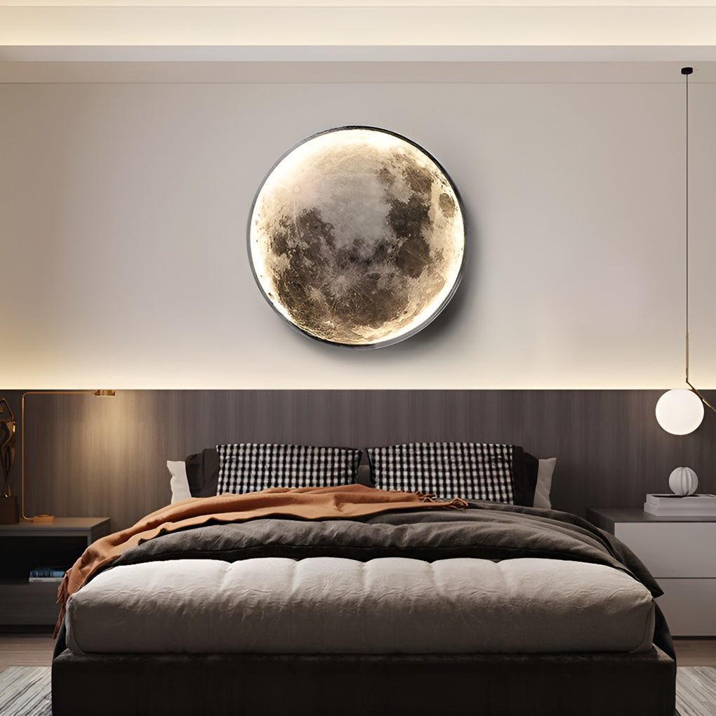 Full Moon Lamp Wall - Realistic 3D Lunar Art Sconce – Dazuma