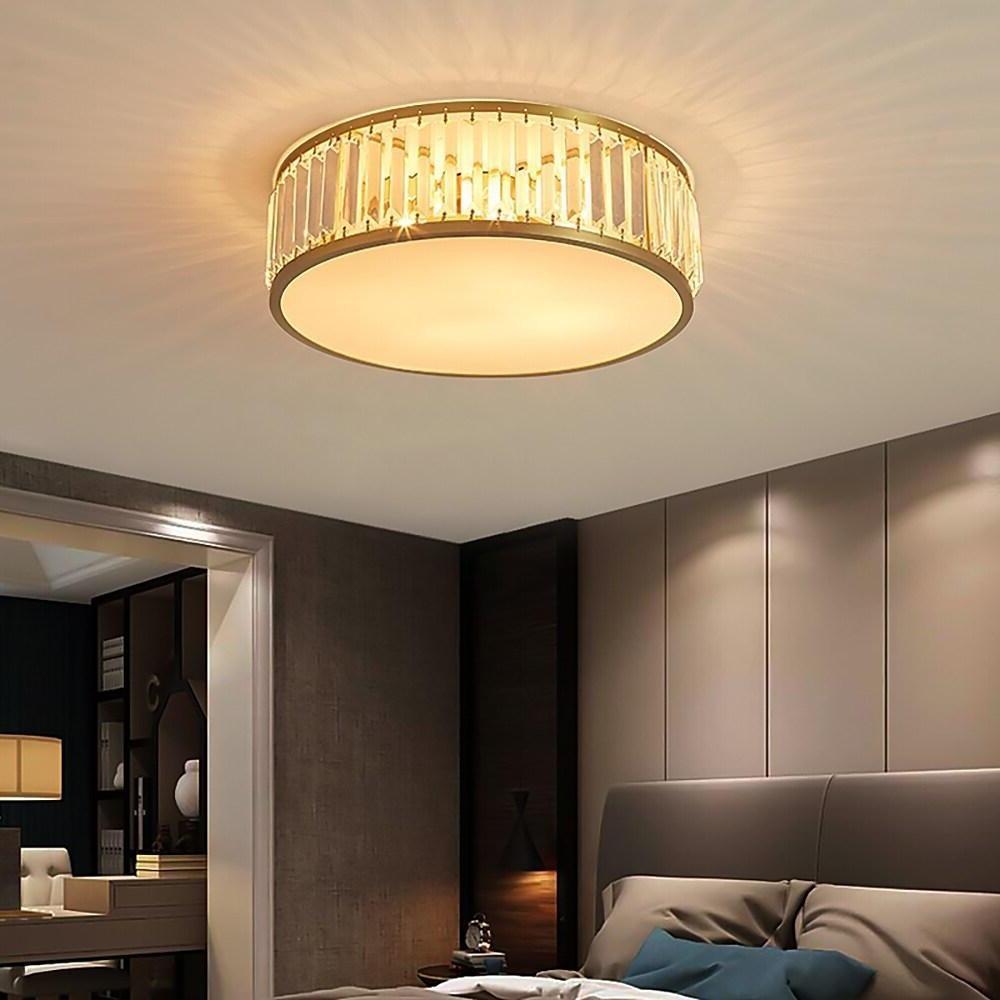 Drum - shaped LED Crystal Nordic Ceiling Lights Flush Mount Lighting
