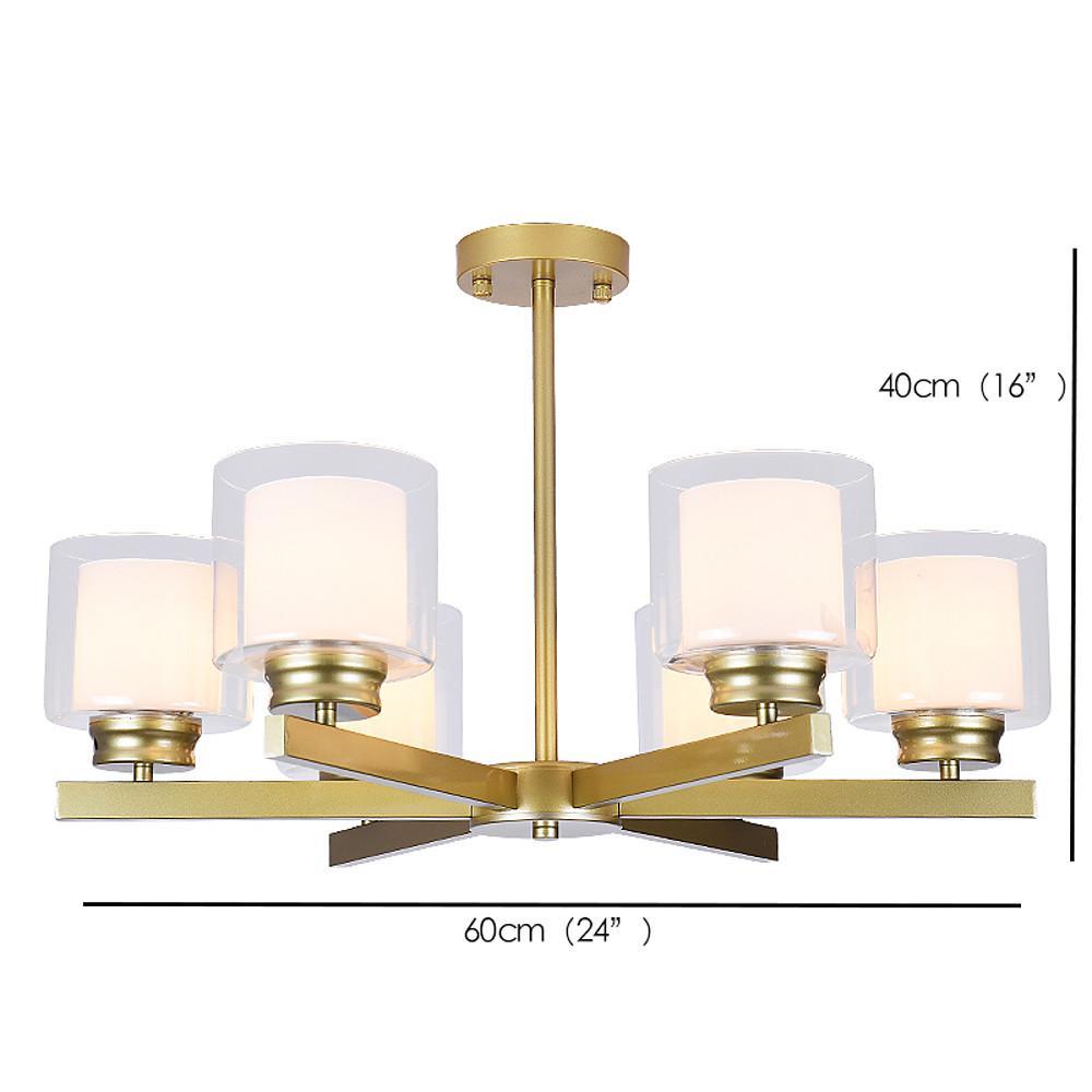6 - light Glass Candlestick Design LED Modern Chandeliers Ceiling Lights