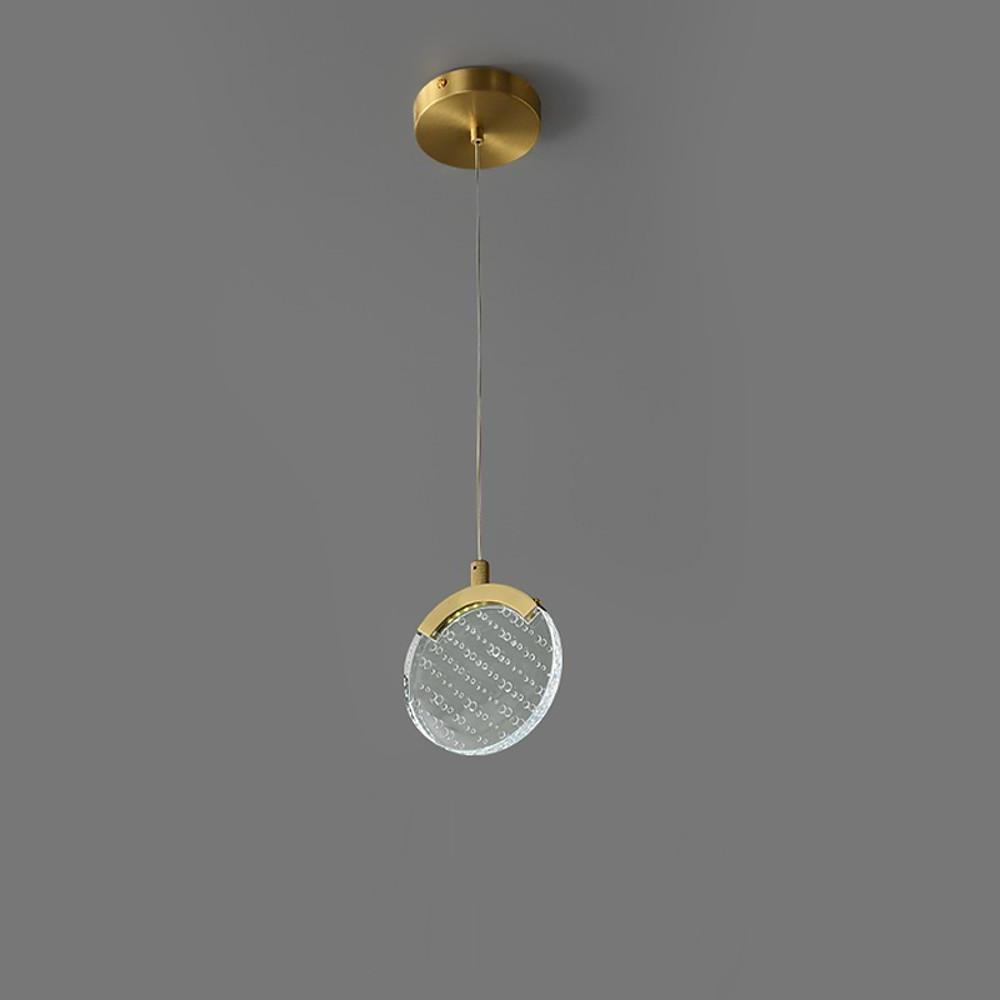 6'' LED 1-Light Geometric Shapes Pendant Light Nordic Style LED Copper Acrylic Geometrical Metal Island Lights