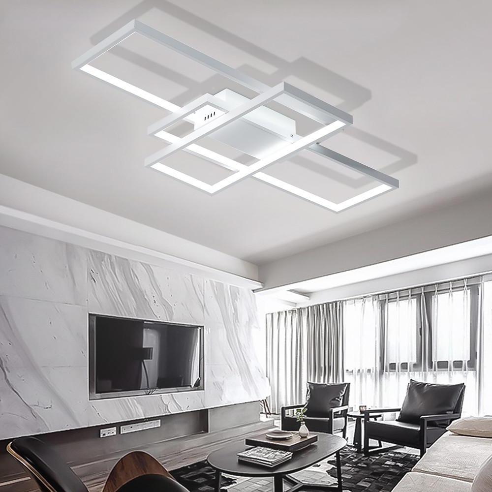 35'' LED 3-Light Cluster Design Dimmable Flush Mount Lights Metal Aluminum Linear Artistic Style Dimmable Ceiling Lights-dazuma