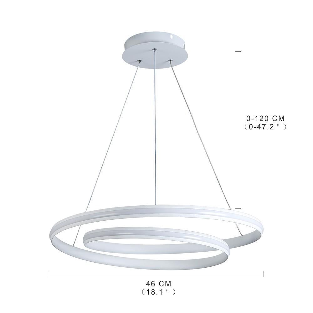 18'' Spiral - shaped LED Dimmable White Modern Adjustable Pendant Lights