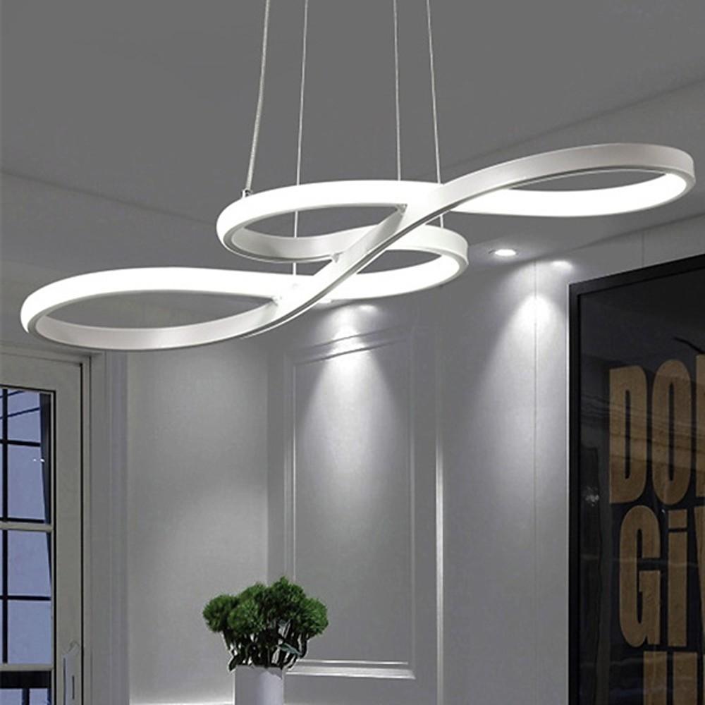 30'' LED 1-Light Geometric Shapes Dimmable Chandelier Modern LED Metal Silica gel Island Sputnik Circle Design
