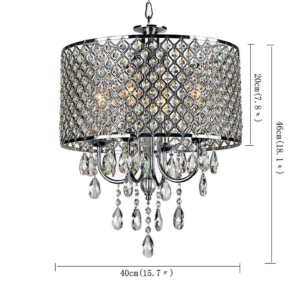 Electroplated Metal Crystal LED Country Chandeliers Kitchen Pendant Light