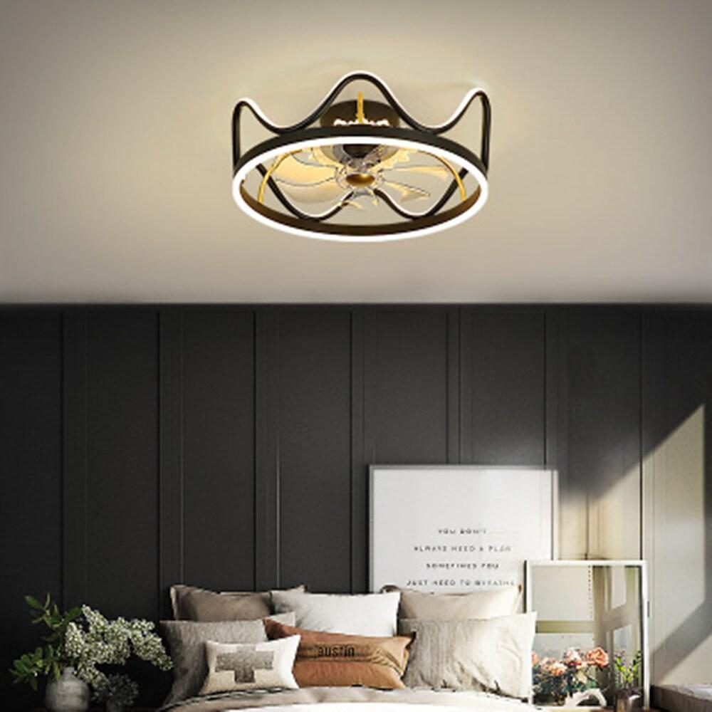 22'' LED 1-Light Geometric Shapes Ceiling Fan Modern LED Metal Acrylic Aluminum Alloy Novelty Modern Style Ceiling Fan Lights-dazuma