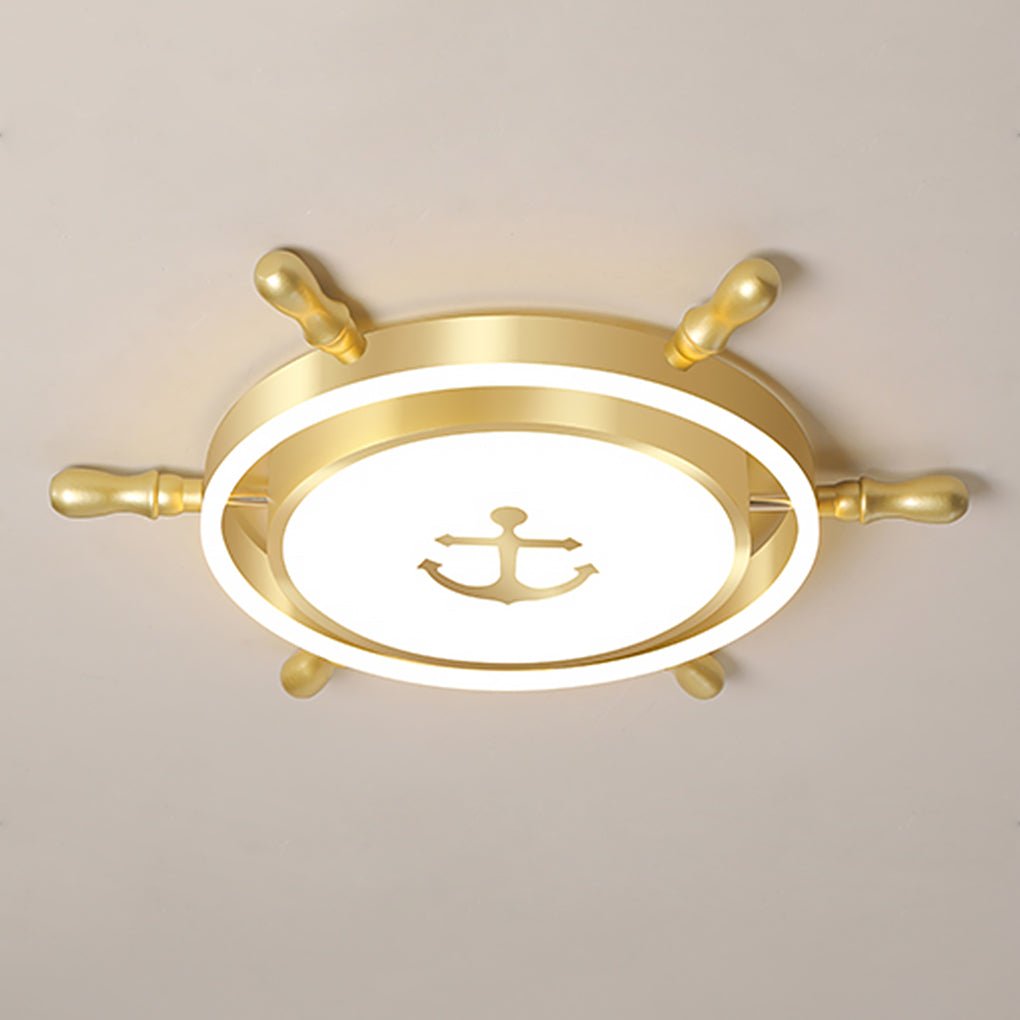 Mediterranean Style Cartoon Rudder Design LED High Transmittance Ceiling Lamp - Dazuma