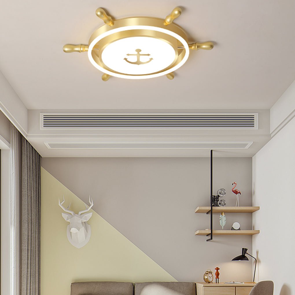 Mediterranean Style Cartoon Rudder Design LED High Transmittance Ceiling Lamp - Dazuma