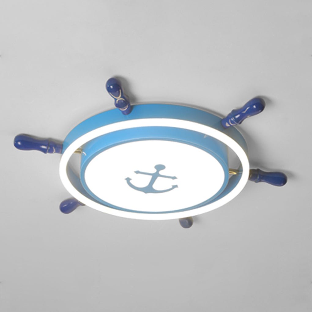 Mediterranean Style Cartoon Rudder Design LED High Transmittance Ceiling Lamp - Dazuma