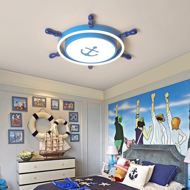 Mediterranean Style Cartoon Rudder Design LED High Transmittance Ceiling Lamp - Dazuma
