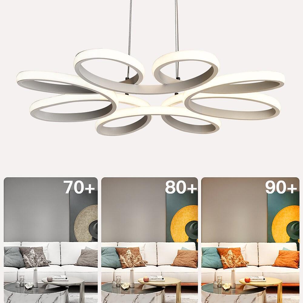 23'' LED 1-Light Dimmable With Remote Control Dimmable Pendant Light Modern Contemporary Aluminum Silica gel Metal Circle Design-dazuma