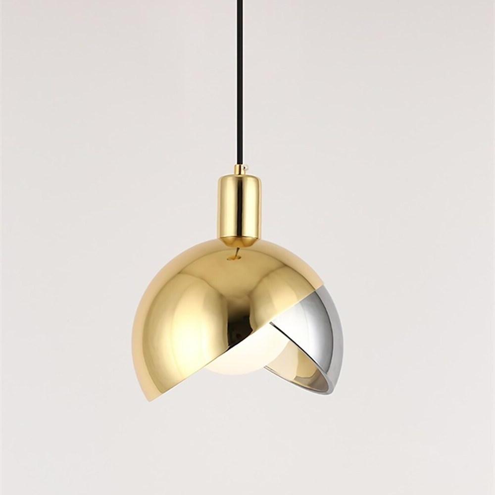 Dual - Colored Semi Globe Metal Glass Pendant Light Industrial Style Pendant Lighting for Office & Dining Room