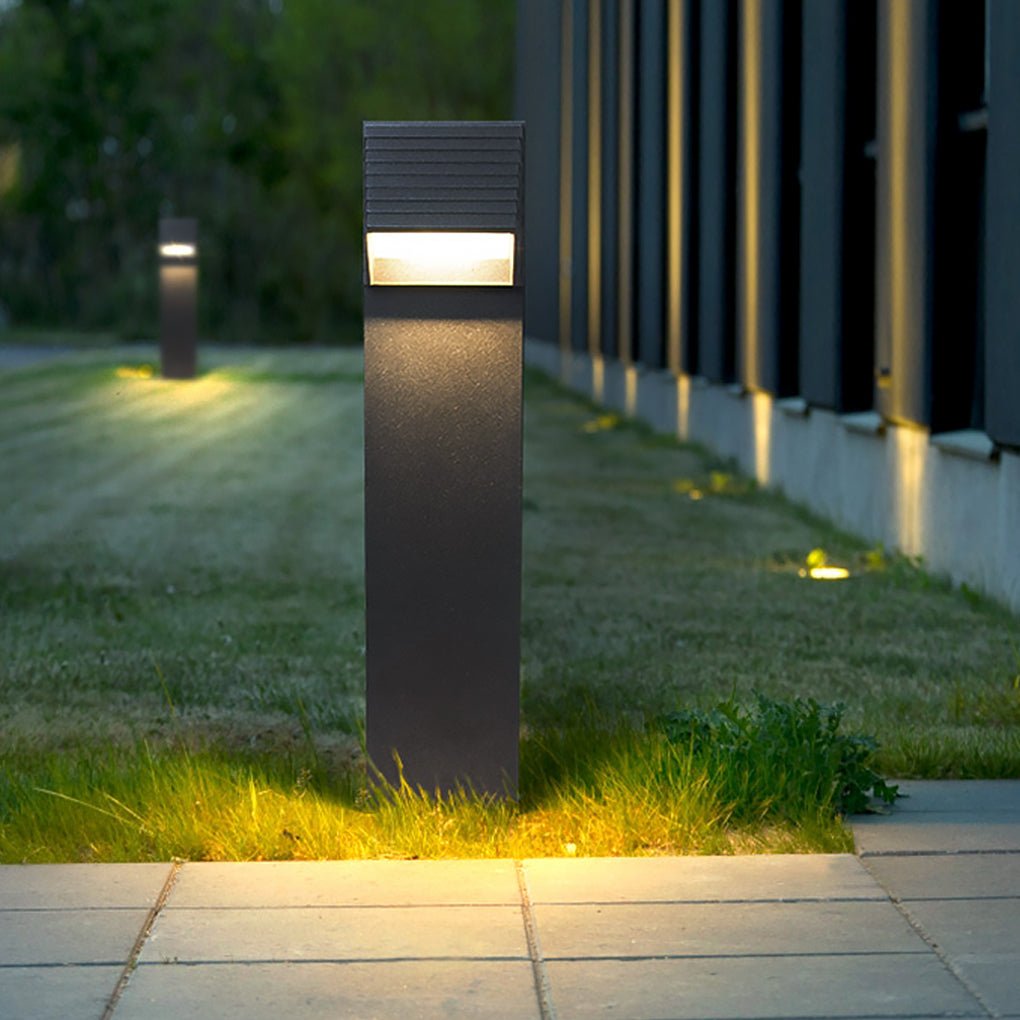 Chic Flash Black LED Lawn Light Minimalist Waterproof Outdoor Lighting