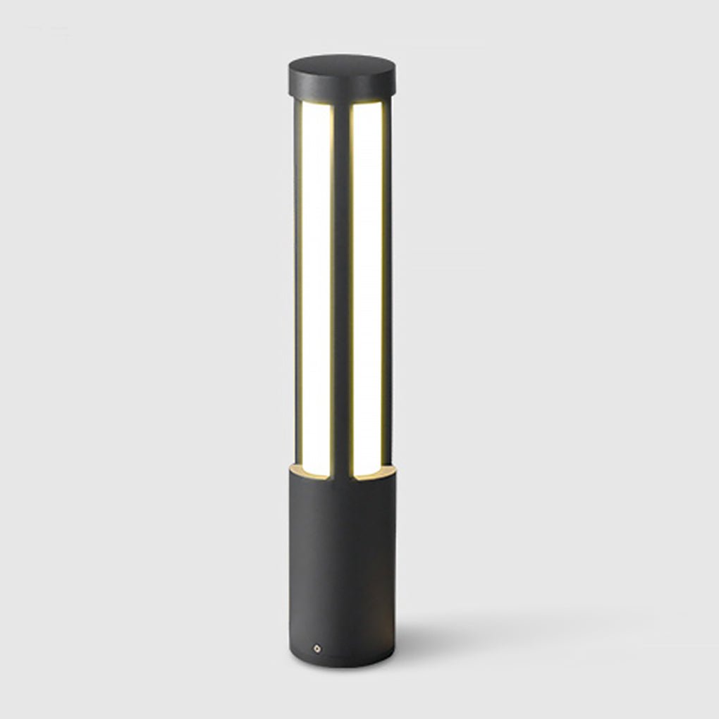 Cylinder Shaped LED Black Modern Outdoor Landscape Bollar Lights