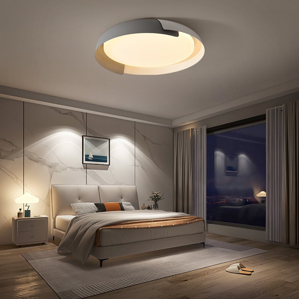 Minimalist LED Stepless Dimming Personality Round Ceiling Light for Bedroom - Dazuma