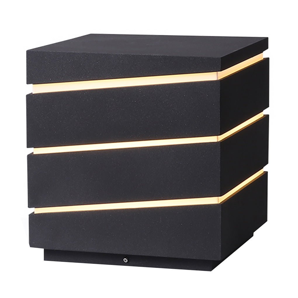 Modern Elegant Square Outdoor LED Light with Linear Lampshade