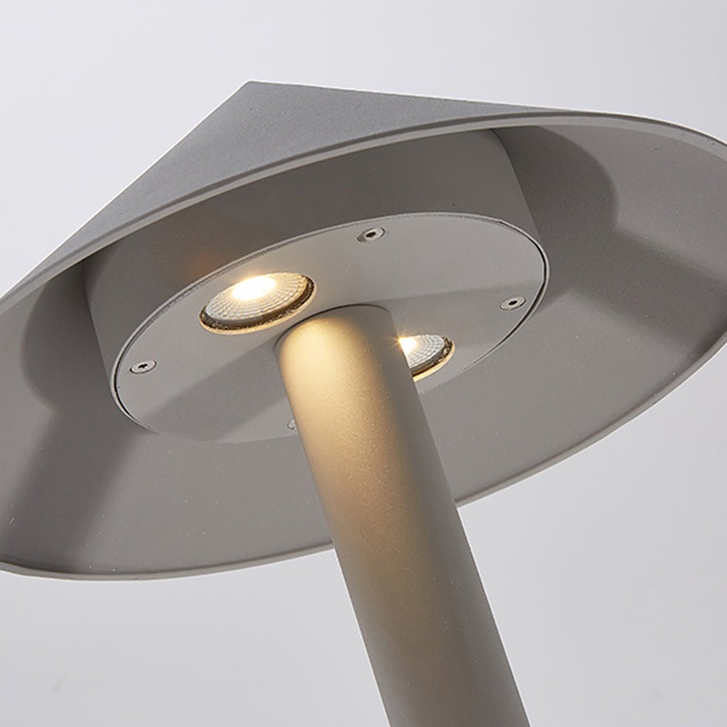 Sleek Minimalist Outdoor Umbrella - Shaped LED Post Light