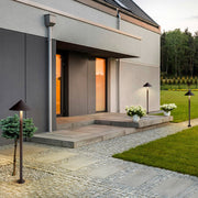 Sleek Minimalist Outdoor Umbrella - Shaped LED Post Light