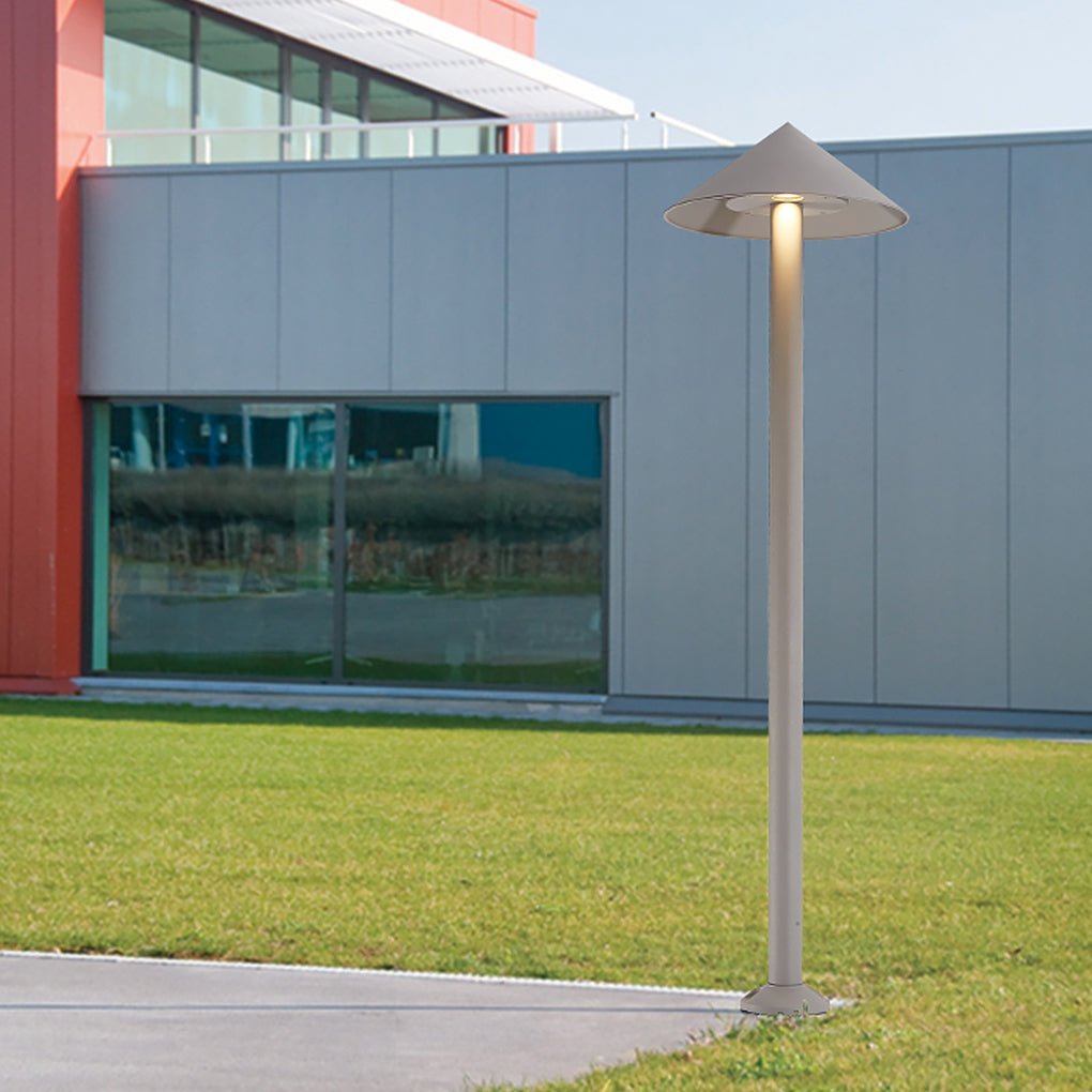 Sleek Minimalist Outdoor Umbrella - Shaped LED Post Light