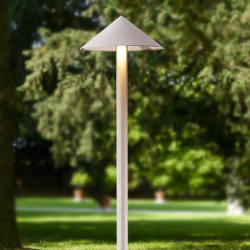Sleek Minimalist Outdoor Umbrella - Shaped LED Post Light