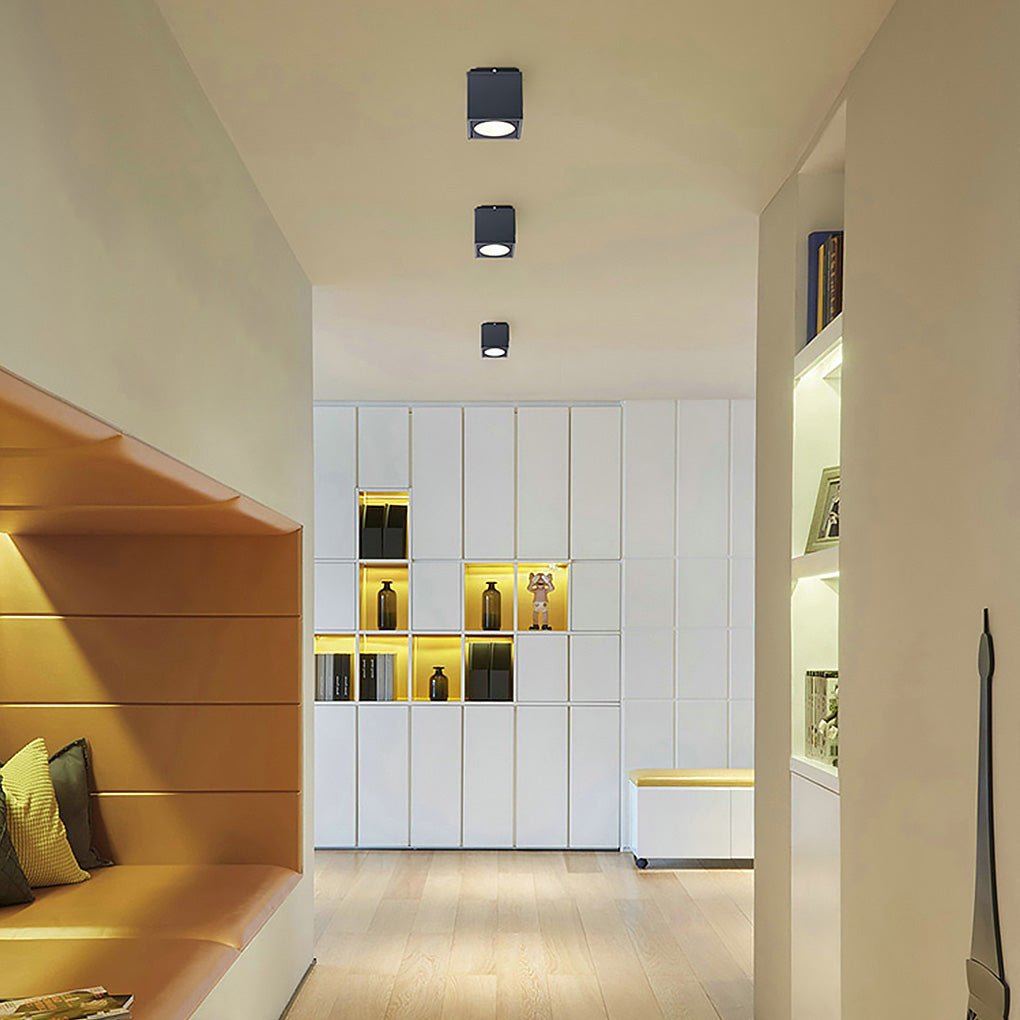 Minimalist Outdoor LED Ceiling Light Square Downlight for Villa Corridor Balcony