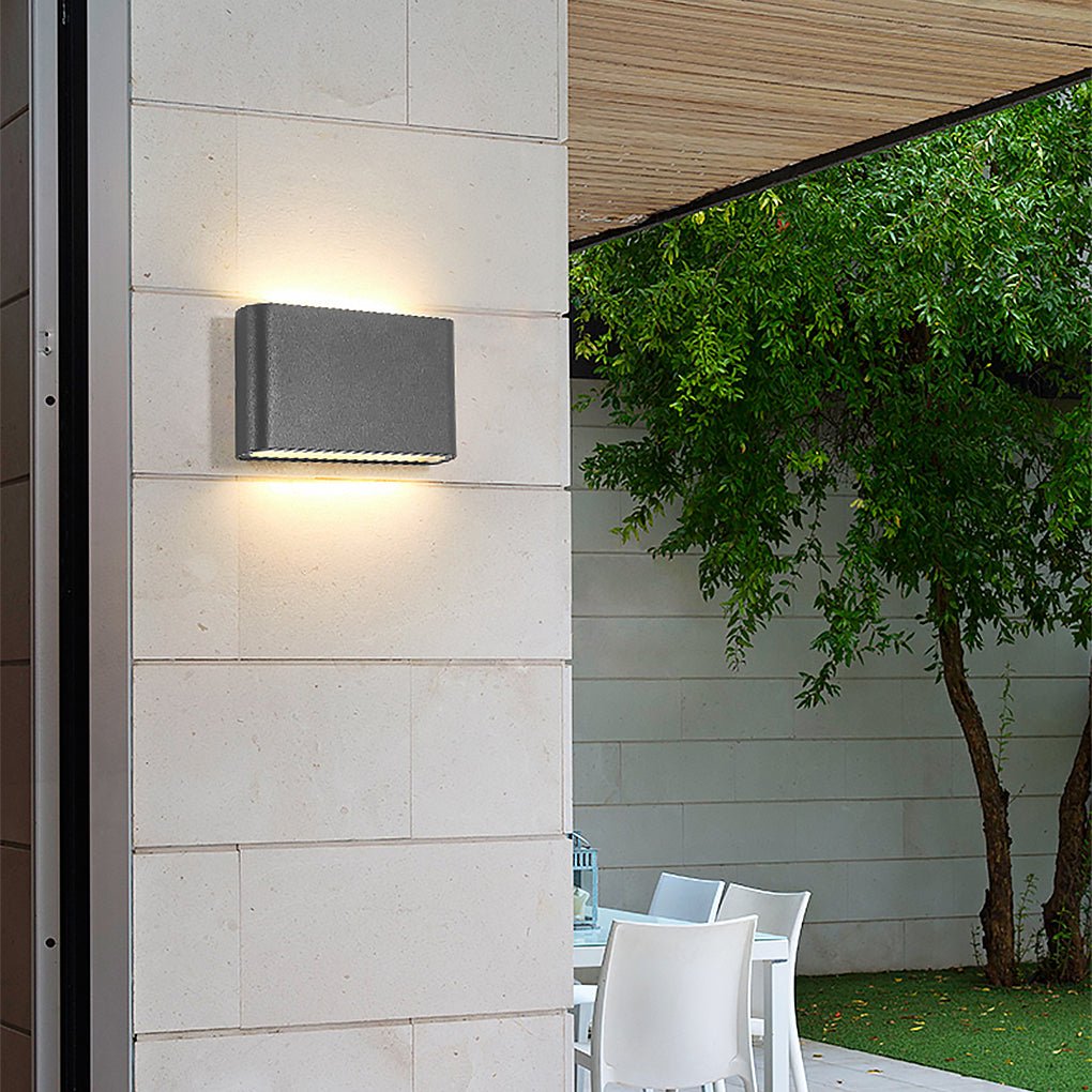 2-Light Black Modern Low Profile Exterior Porch LED Slim Outdoor Up ...