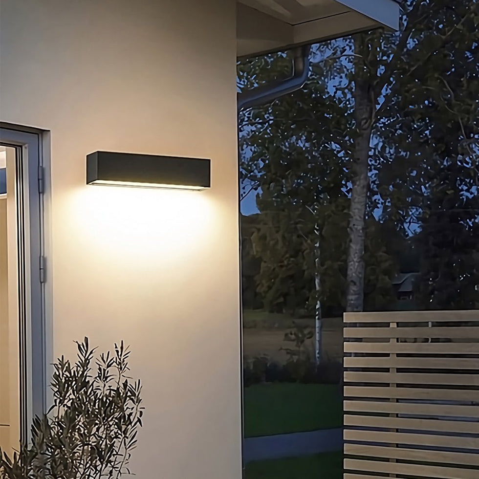 Matte Black Wall Mounted Rectangle Porch LED Lights Outdoor Wall Light ...